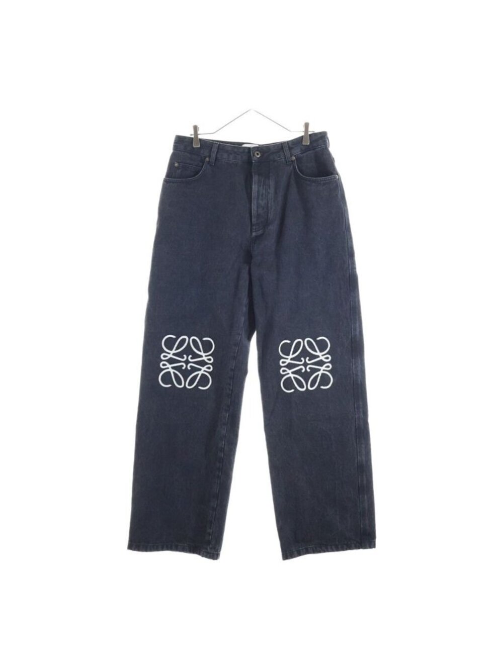 Loewe Anagram Baggy Jeans Embroidery Pants Denim Black